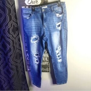 Kancan distressed skinny jeans size 18